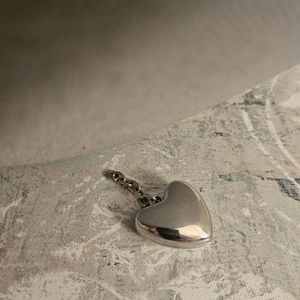 Large Chunky Silver Tone Heart Pendant